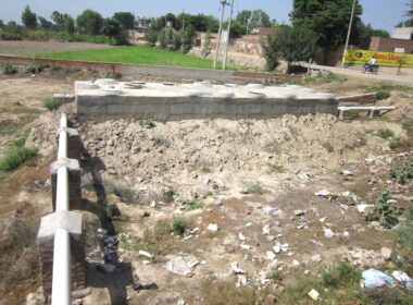 After complted the Septick Tank near polluted pond at Village Guruki Dhab