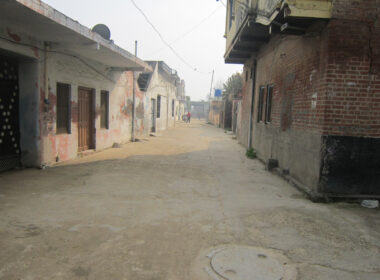 After work done of sewerage _ concreating in street3 of village Kharaudi