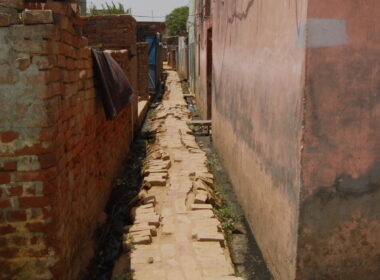 Before sewerage _ Interlocking tiles work done in streets at Village Kanech16