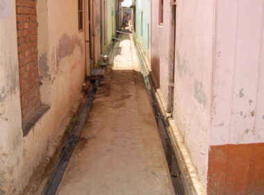 Before sewerage _ Interlocking tiles work done in streets at Village Kanech18