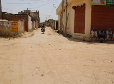 Before sewerage _ Interlocking tiles work done in streets at Village Kanech2