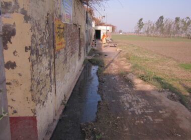 Before sewerage _ Interlocking tiles work done in streets at Village Kanech59