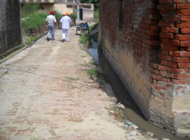 Before sewerage and interlocking tile work done in streets of village Narur4
