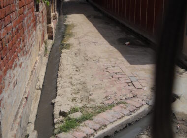 Before sewerage and interlocking tile work done in streets3 of village Narur