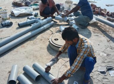 During under construction Septic Tank No. 2 at vill.Kandola Khurd