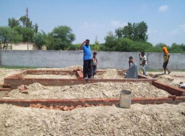 During under construction work of Library and computer room at Vill. Kakkar